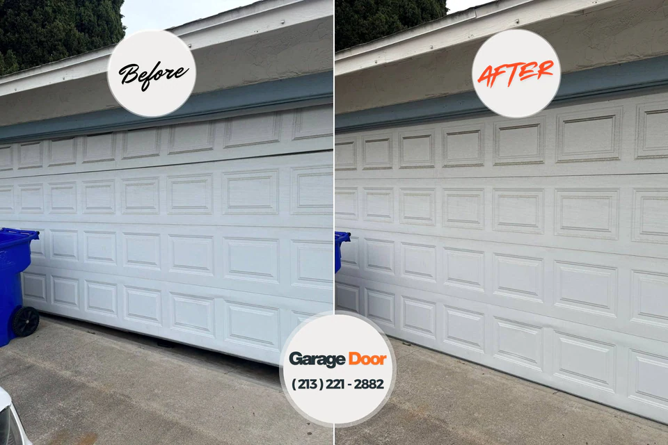 Before and after: garage door repair Lionville, PA